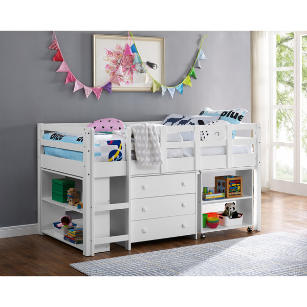 Harriet Bee Eirwen Twin Platform Loft Bed with Bookcase by Harriet Bee